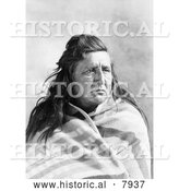 Historical Image of Pop-Kio-Wina, a Native American Indian 1899 - Black and White by Al