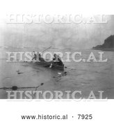 Historical Image of Quinault Indians Fishing 1913 - Black and White by Al