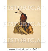 Historical Image of Sioux Indian Chief, Esh-Ta-Hum-Leah 1838 by Al