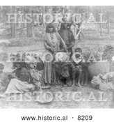 Historical Image of Washoe Indians - Black and White by Al
