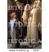Historical Painting of a Girl Holding a Mirror for a Beautiful Woman, Light of the Harem by Frederic Lord Leighton by Al