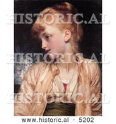 Historical Painting of a Girl Looking Left, Gulnihal by Frederic Lord Leighton by Al
