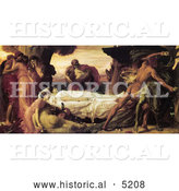 Historical Painting of a Hercules Wrestling with Death for the Body of Alcestis by Frederic Lord Leighton by Al