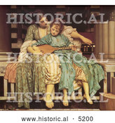 Historical Painting of a Woman Teaching a Girl How to Play an Instrument, Music Lesson by Frederic Lord Leighton by Al