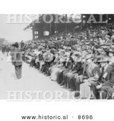 Historical Photo of a Crowd of Baseball Fans in the Stadium on Chicago Day at White - Black and White Version by Al