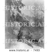 Historical Photo of Apsaroke Indians Traveling on Horseback 1908 - Black and White by Al