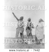 Historical Photo of Apsaroke Men with Rifles and Skull 1908 - Black and White by Al