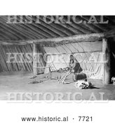 Historical Photo of Arikara Indian Altar 1908 - Black and White by Al