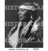 Historical Photo of Assiniboin Man 1908 - Black and White by Al