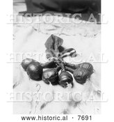 Historical Photo of Bear Rattles, Arikara Native American 1908 - Black and White by Al