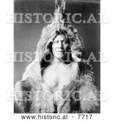 Historical Photo of Bear’s Belly, Arikara Native Man 1908 - Black and White by Al