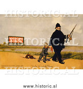Historical Photo of Canadian Policeman with a German Soldier and Dachshund Dog 1918 - Vintage Military War Poster by Al