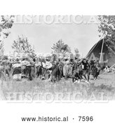 Historical Photo of Cheyenne Indian Buffalo Society 1927 - Black and White by Al