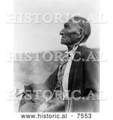 Historical Photo of Cheyenne Peyote Native American Man 1927 - Black and White by Al