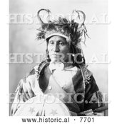 Historical Photo of Chief Wets It, Assinaboine Native 1898 - Black and White by Al