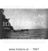 Historical Photo of Chinook Indians and Canoes - Black and White by Al