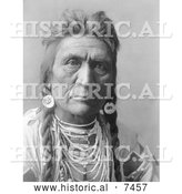 Historical Photo of Crow Indian Man Called Wolf 1908 - Black and White by Al
