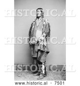 Historical Photo of Crow Native American Chief - Black and White by Al