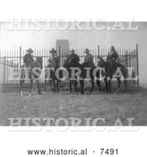 Historical Photo of Edward S. Curtis and Apsaroke Indians at Custer Monument 1908 - Black and White by Al