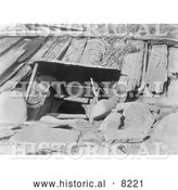 Historical Photo of Entrance to a Yurok Sweat House 1923 - Black and White by Al