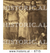 Historical Photo of Group of Colville Indians 1860 - Sepia by Al