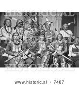Historical Photo of Group of Ponca Native Americans - Black and White by Al