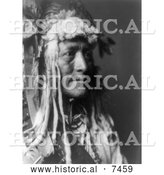 Historical Photo of Hidatsa Indian Man by the Name of White Duck 1908 - Black and White by Al