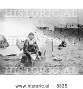 September 7th, 2013: Historical Photo of Inuit Doing Laundry 1906 - Black and White by Al