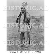 Historical Photo of Klamath Indian Man in Costume 1923 - Black and White by Al