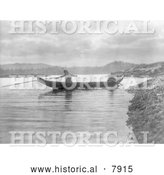 Historical Photo of Kwakiutl Canoe 1914 - Black and White by Al