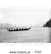 Historical Photo of Kwakiutl Indians in Canoe 1910 - Black and White by Al
