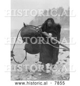 Historical Photo of Makah Whaler 1915 - Black and White by Al