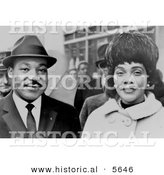 Historical Photo of Martin Luther King Jr. and Coretta Scott King - Black and White Version by Al