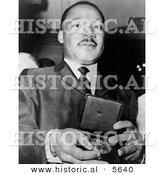 Historical Photo of Martin Luther King Jr. Holding a Medallion - Black and White Version by Al