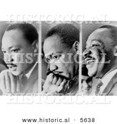 Historical Photo of Martin Luther King Jr. Profile Series of 3 - Black and White Version by Al