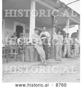 Historical Photo of Men Standing Around, Fourth of July 1934 - Black and White Version by Al