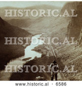 Historical Photo of Native American Overlooking Humboldt River - Sepia by Al