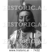 Historical Photo of Plenty Coups, Apsaroke Native American Man 1908 - Black and White by Al