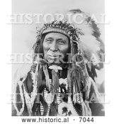 Historical Photo of Sioux Indian, Black Thunder 1908 - Black and White by Al