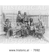 Historical Photo of Sioux Indian Family 1904 - Black and White by Al