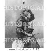 Historical Photo of Sioux Indian Named Thomas No Water 1899 - Black and White by Al