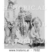 Historical Photo of Sioux Indians, Grey Eagle and Family, near Tipi 1900 - Black and White by Al