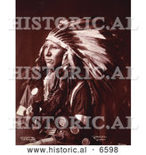 Historical Photo of Sioux Native American Indian, Shout at 1899 - Sepia by Al