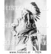 Historical Photo of Sioux Native American Named Bird Head 1899 - Black and White by Al