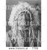 Historical Photo of Sitting Bear, Arikara Native Man 1908 - Black and White by Al