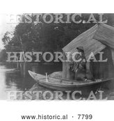 Historical Photo of Skokomish Fishing Camp 1913 - Black and White by Al