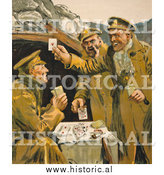 Historical Photo of Soldiers Playing Cards 1915 by Al