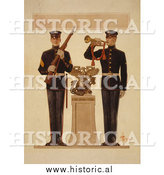 Historical Photo of Two Marine Soldiers - Vintage Military War Poster 1917 by Al