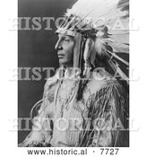 Historical Photo of White Shield, Arikara Man 1908 - Black and White by Al
