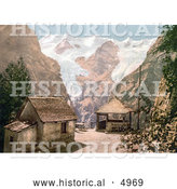 Historical Photochrom of a Gazebo at a Viewpoint at Stilferjoch, Stilfer Joch, Weisser Knott, Tyrol, Austria by Al